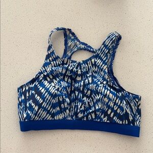 Blue Patterned Swim Top
